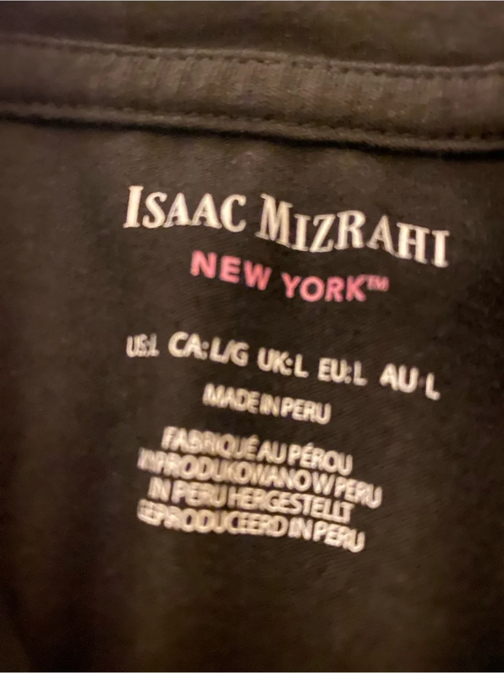 Isaac Mizrahi Black Short-Sleeve Henley Tee